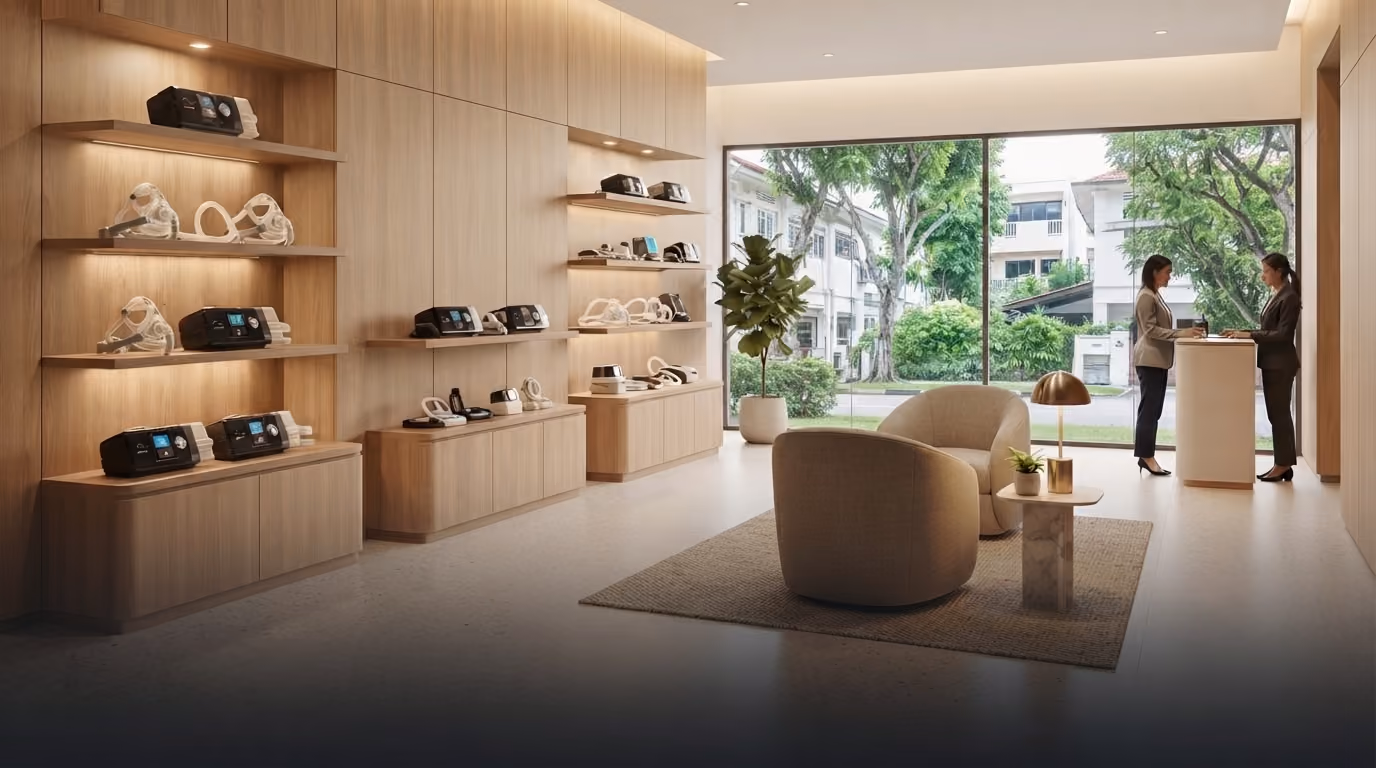 Showroom with ResMed devices - rfreshco
