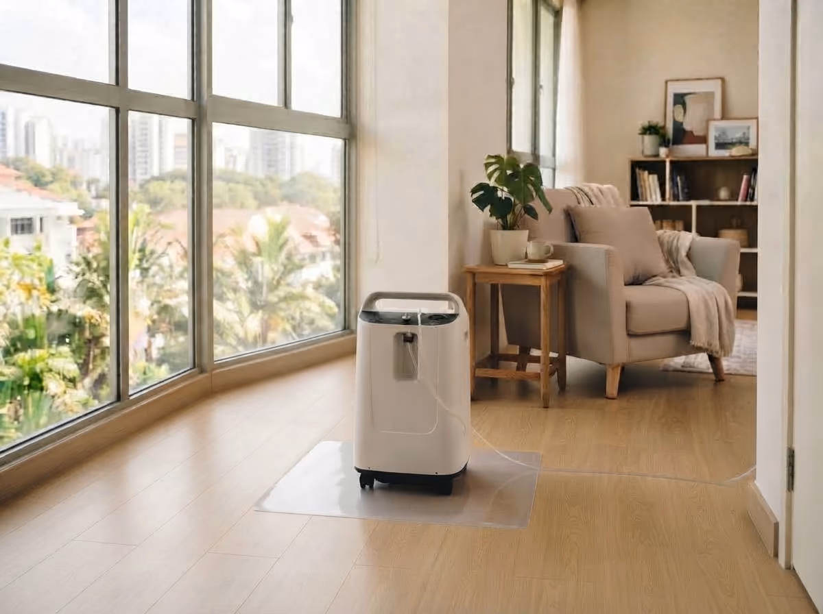 oxygen machine near window