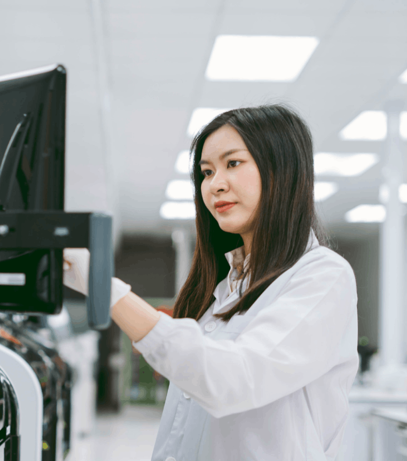 Asian woman in lab