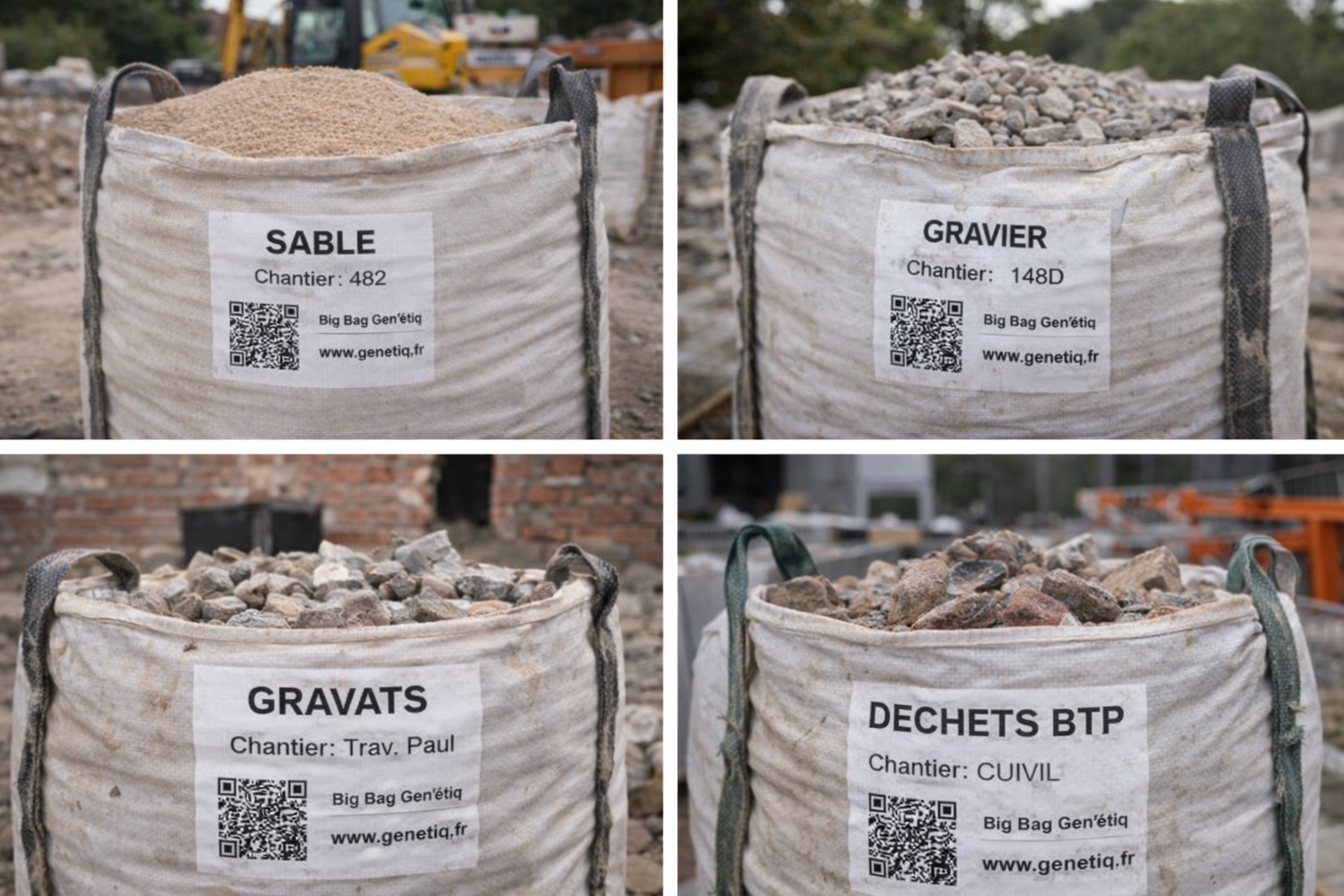 Étiquette big bag chantier