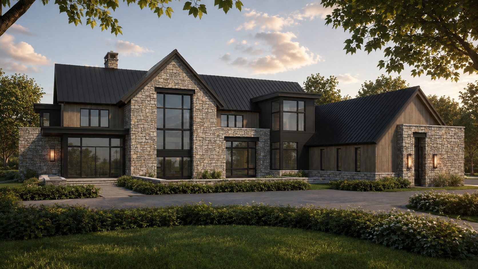 Architectural rendering of the custom home A. Perry Homes is designing for Lot One at Indian Creek Road
