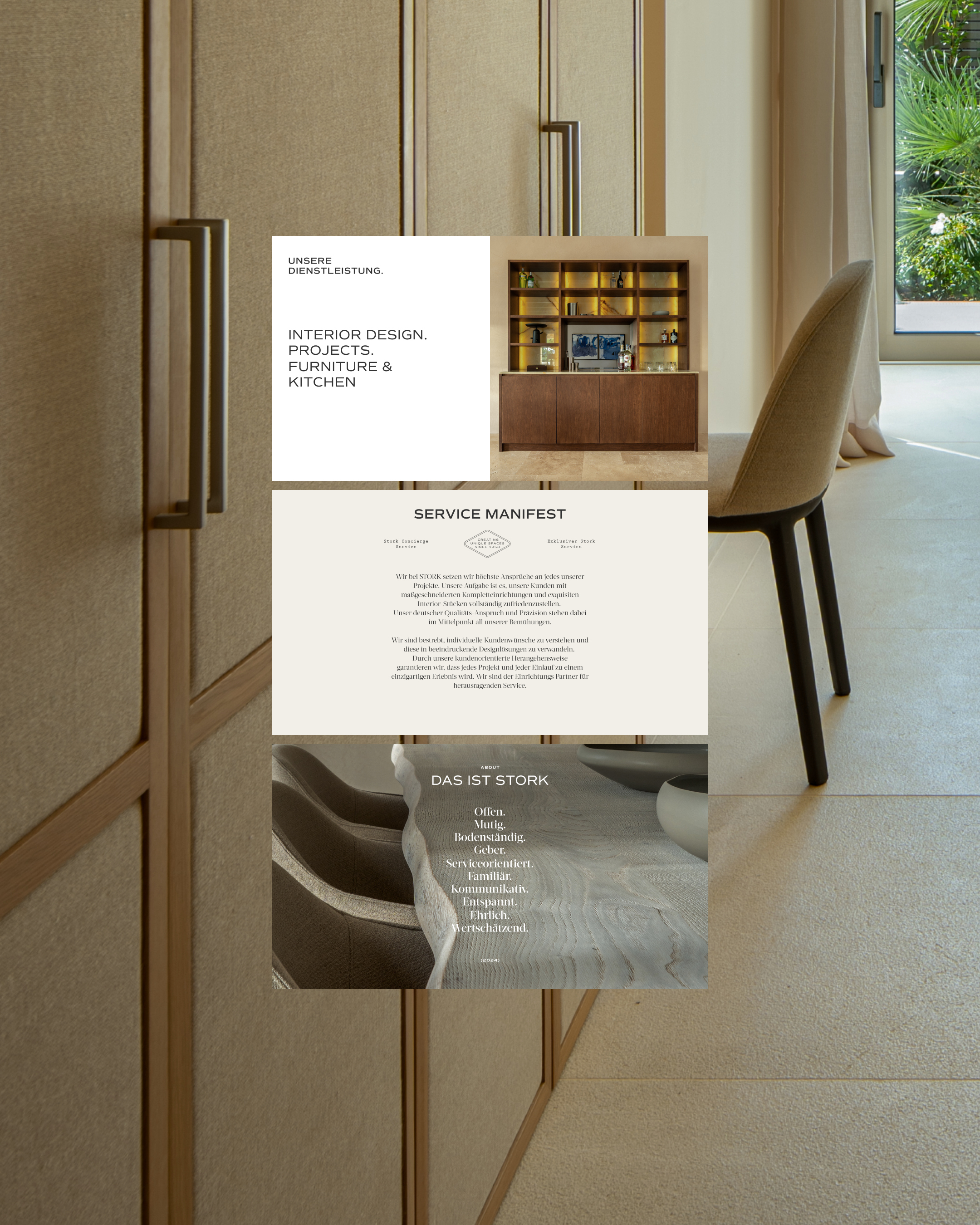 Langfristige Markenführung für ein Familienunternehmen im Wandel. Brand Design und Markenstrategie für STORK Interior durch gold&kind.