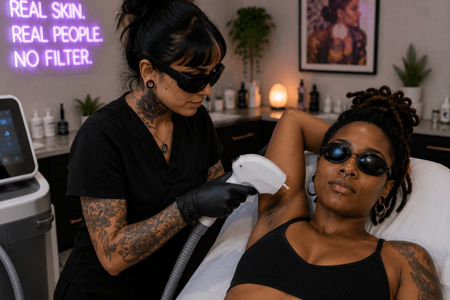 Even, brightened skin tone after laser skin lightening treatment in Atlanta, Georgia
