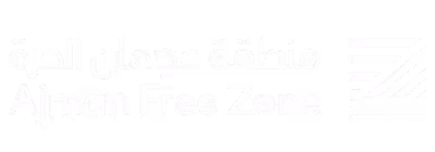 Ajman Free Zone logo with Arabic text and stylized 'Z' graphic.