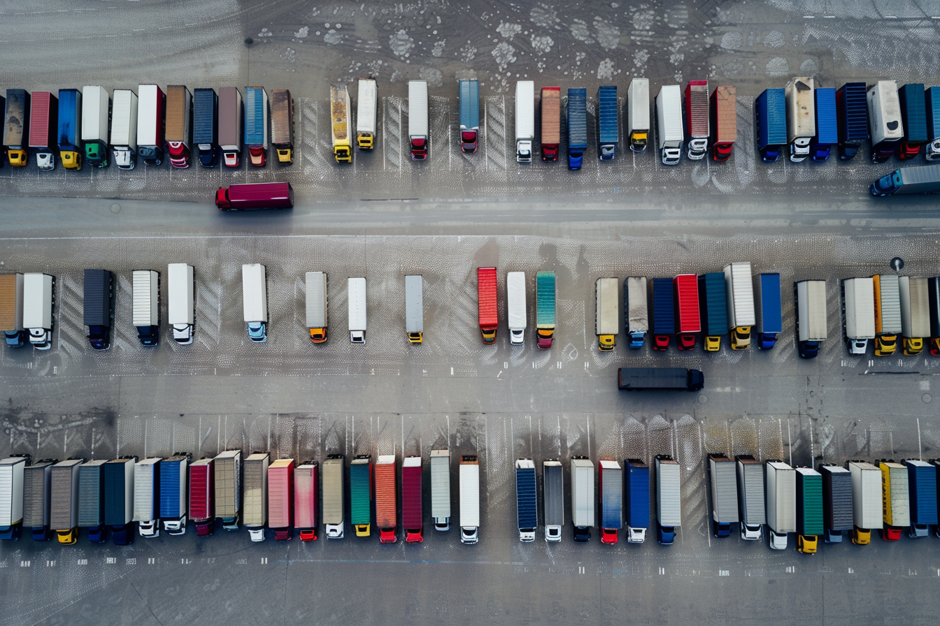 aerial view of a container yard