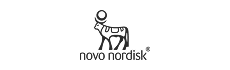 Novo Nordisk logo with an abstract stylized bull above the company name.