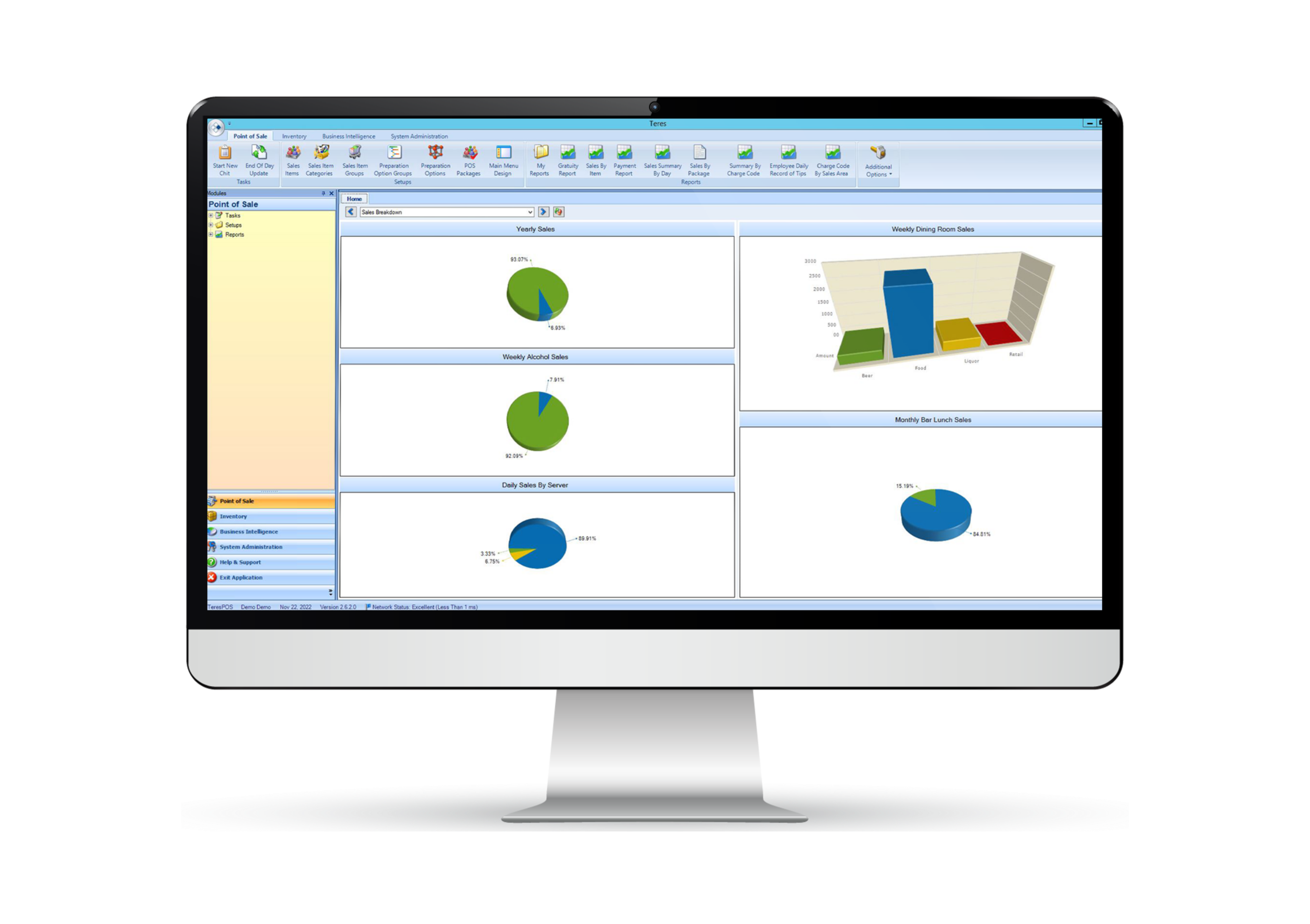 Teres POS hospitality software solution desktop mockup
