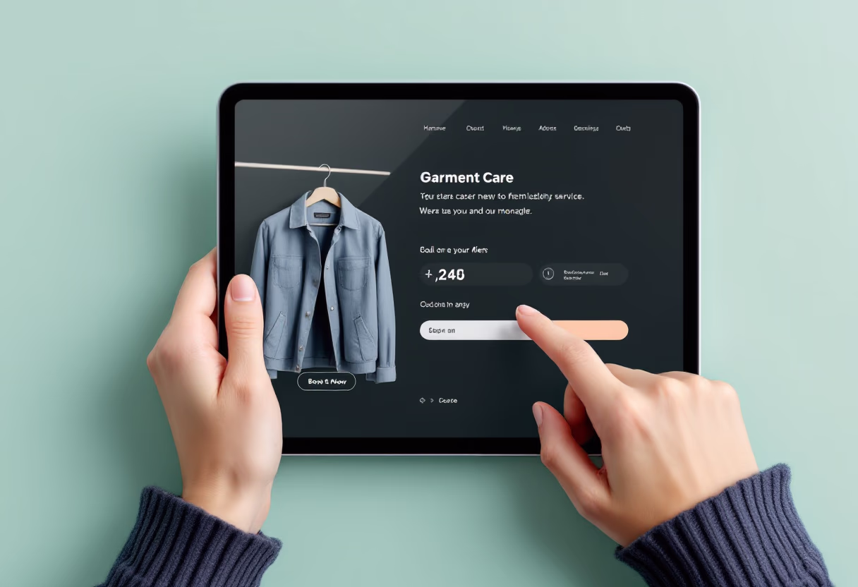 image of hands on an appointment booking on a tablet