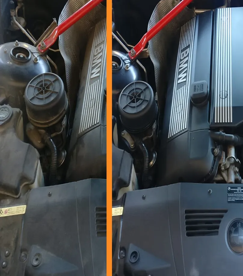 Exterior steam detailing result on a luxury car — LuxWash Marbella