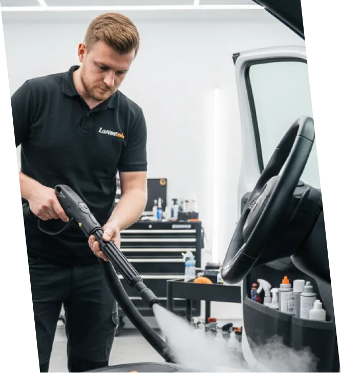 LuxWash mobile detailing team at work on the Costa del Sol