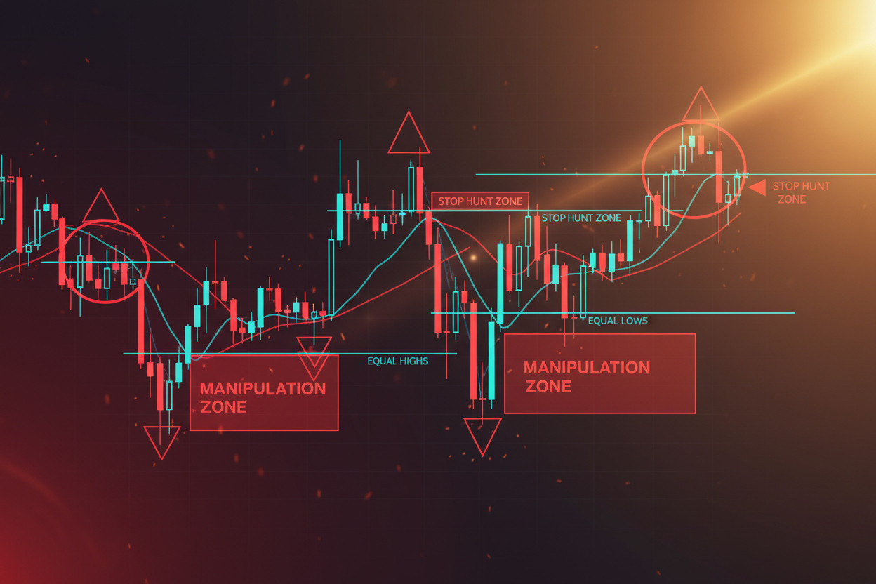 "Hanzo Liquidity Extraction Model illustrating Forex and Gold market manipulation zones"
