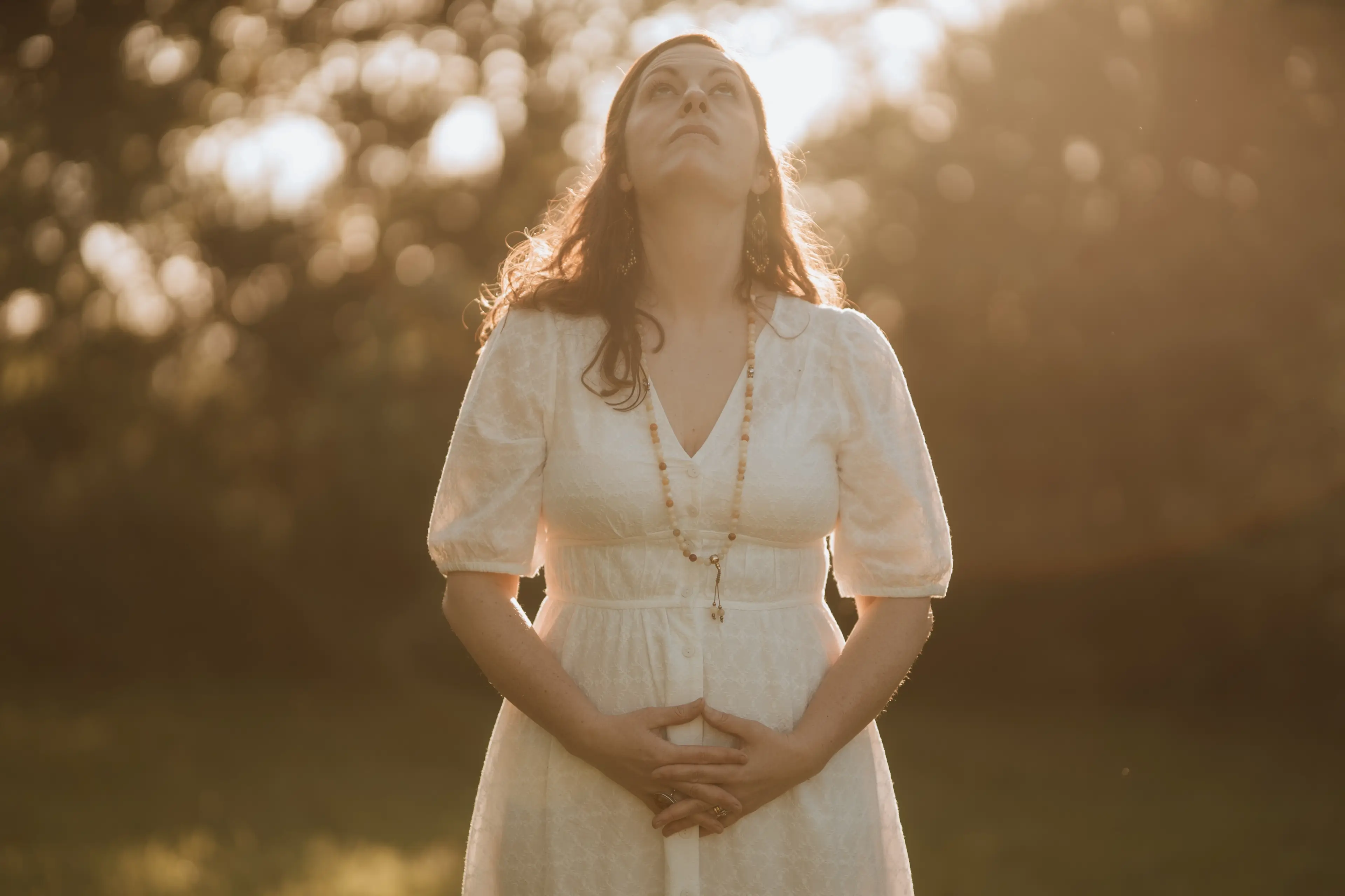 Dawn outside looking towards the sky