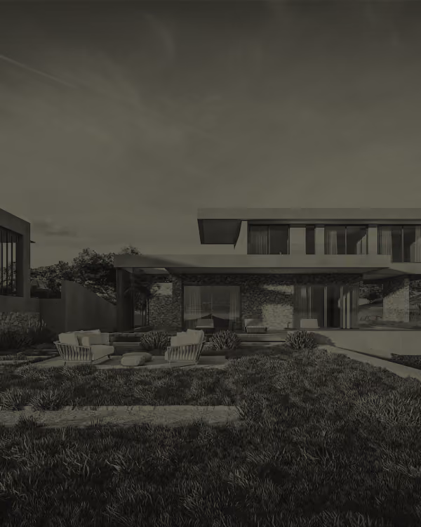 A modern house in green tones