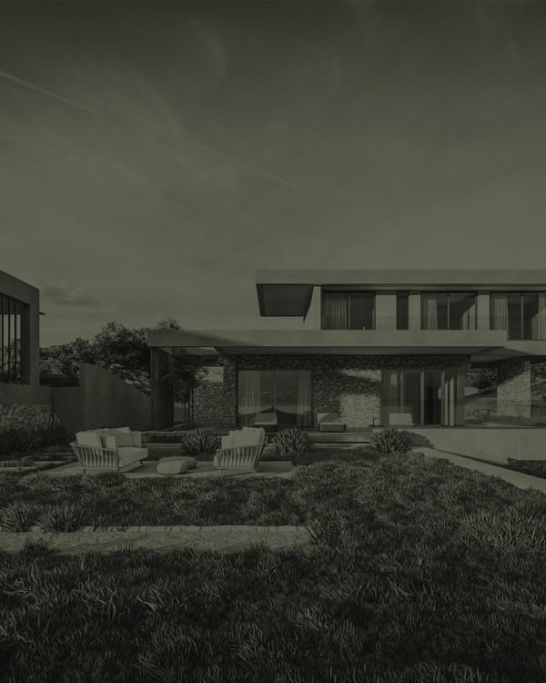 A modern house in green tones