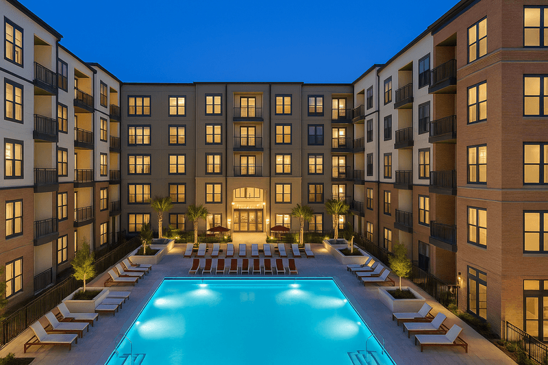 Apartment community exterior