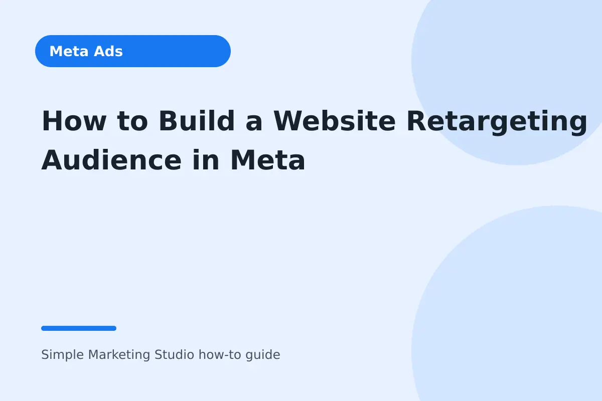 How to Build a Website Retargeting Audience in Meta visual guide