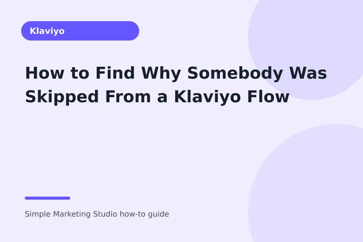 How to Find Why Somebody Was Skipped From a Klaviyo Flow visual guide