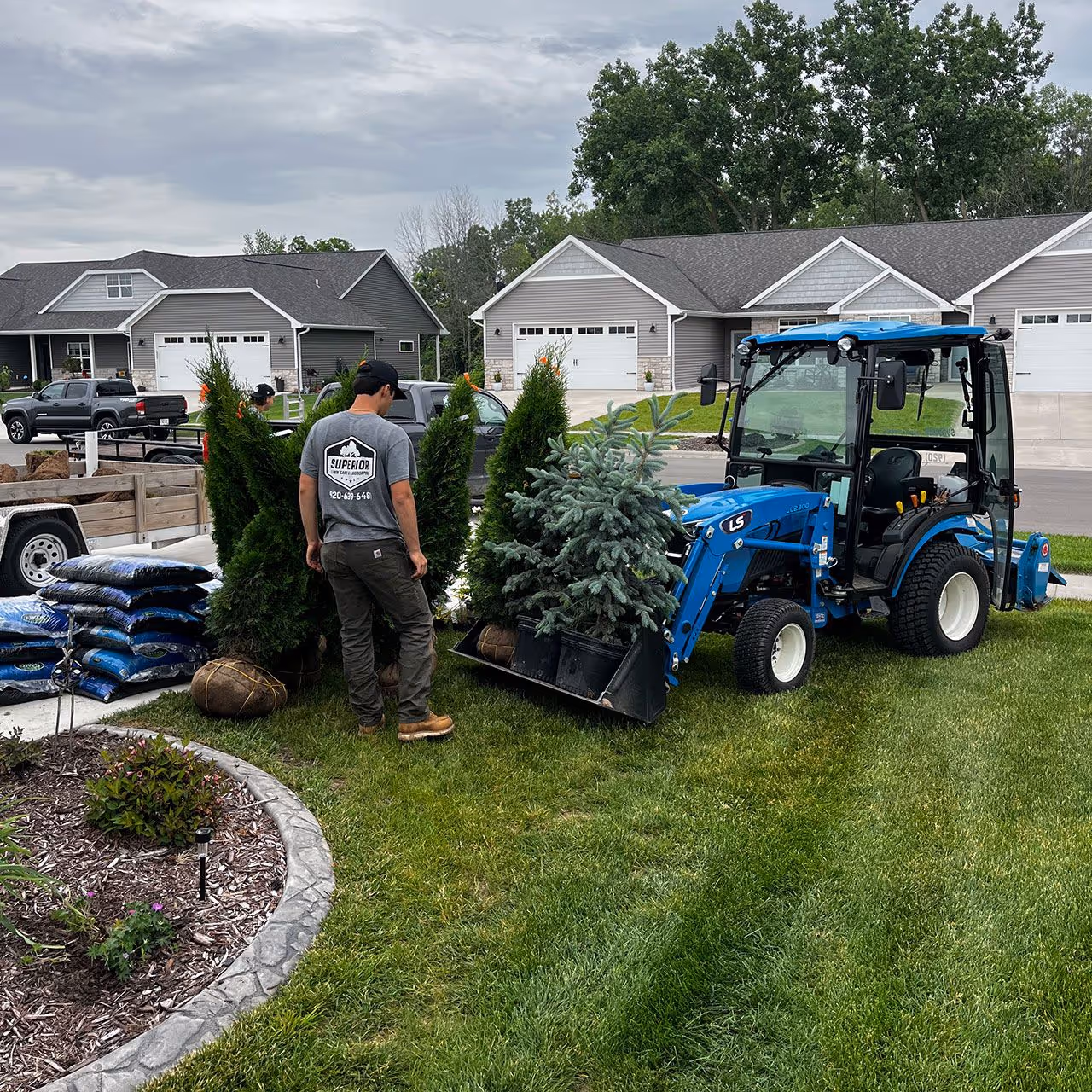 Front yard landscape transformation near me in Brown County