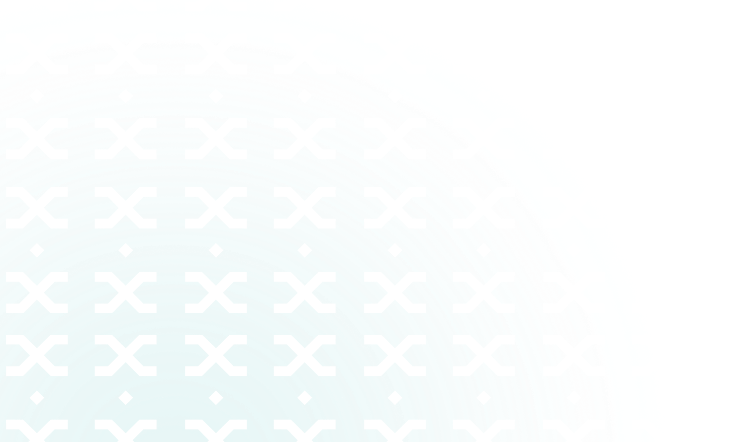 Black abstract geometric pattern with X shapes and diamond dots on a white and light blue gradient background.