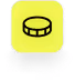 Yellow square icon with a black outline of a hockey puck.