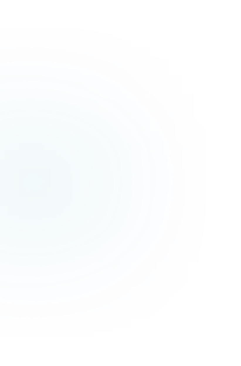 Concentric circles in varying shades of blue on the left side against a black background.