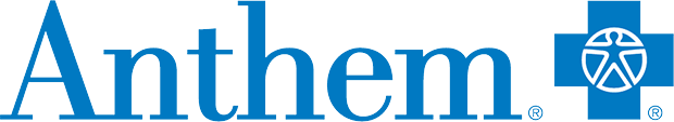 Anthem logo with blue text and a symbol of a stylized person inside a blue cross.