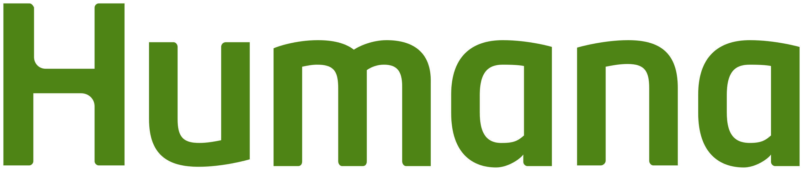Humana logo in green text on a transparent background.