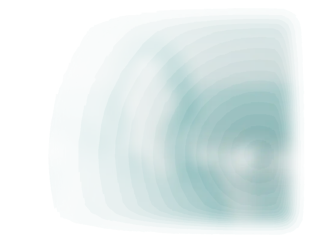 Blurry teal-toned abstract image resembling a person with no clear details.
