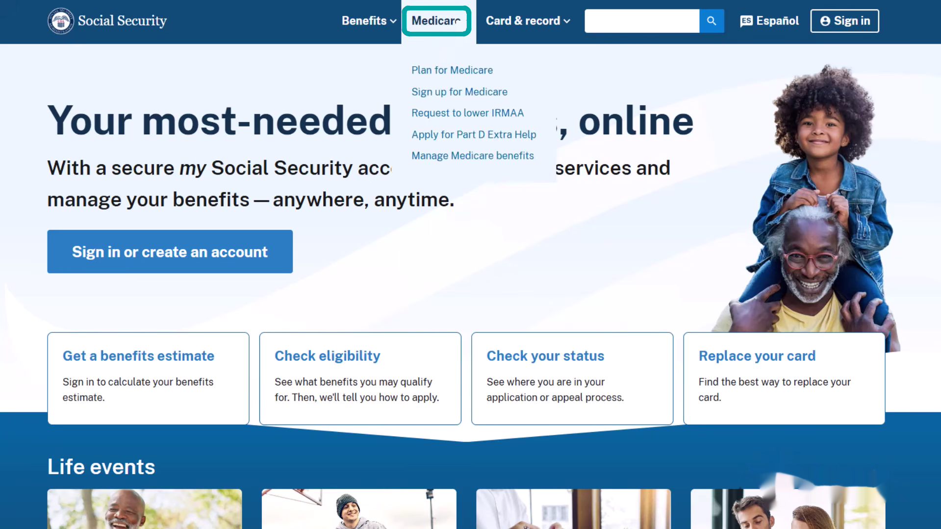 Medicare enrollment walkthrough — Step 1