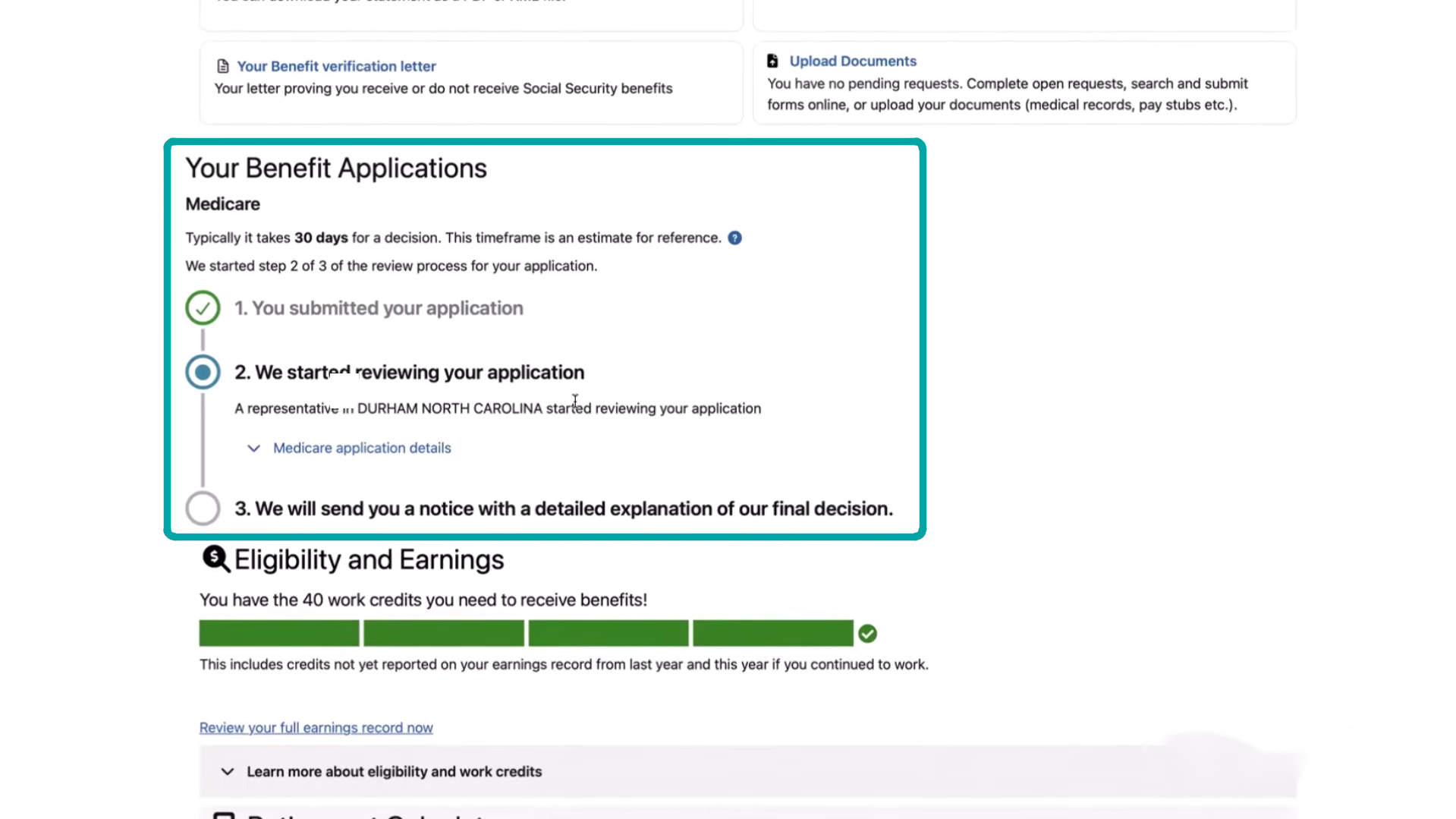 Medicare enrollment walkthrough — Step 23