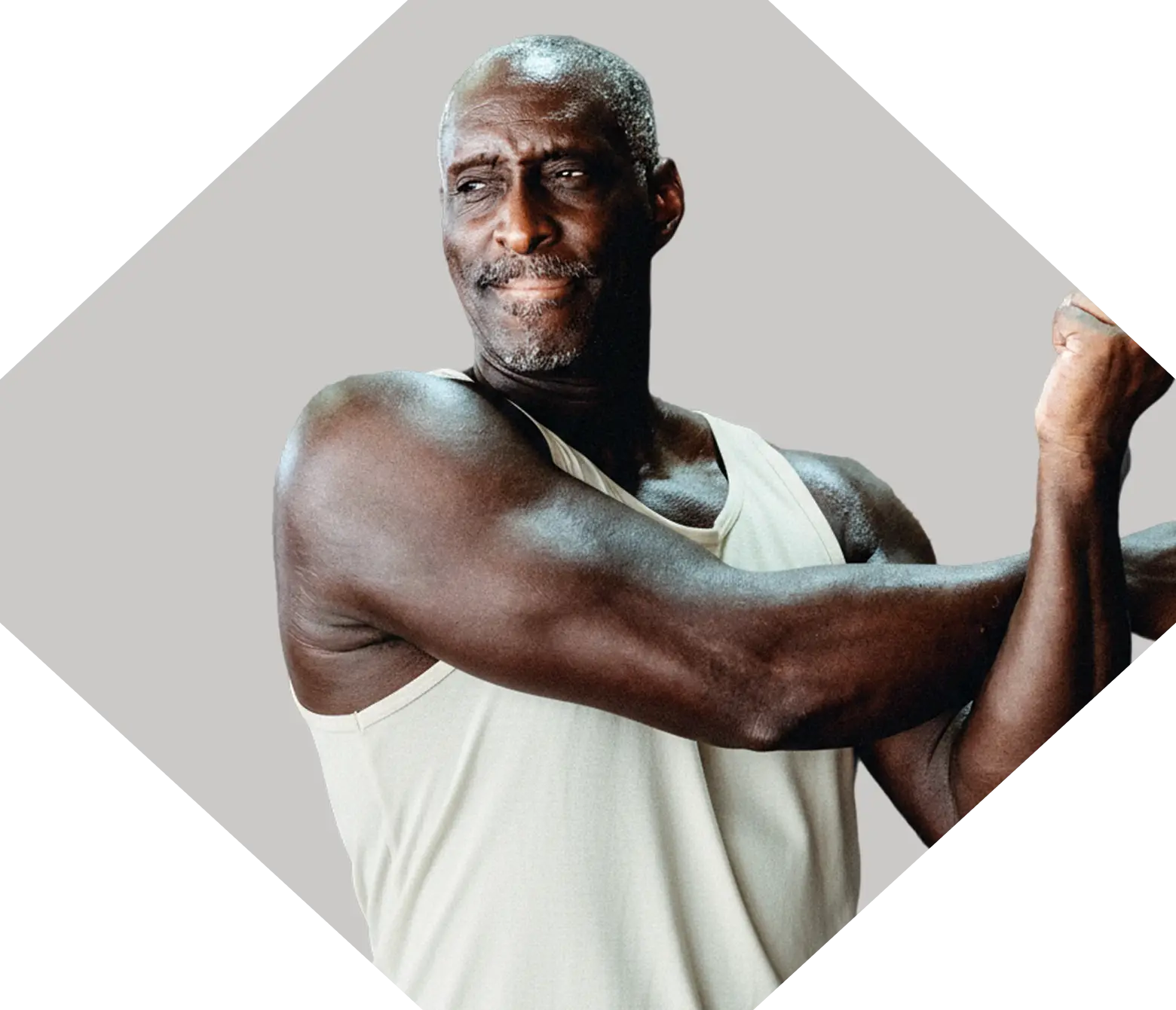 A man stretching