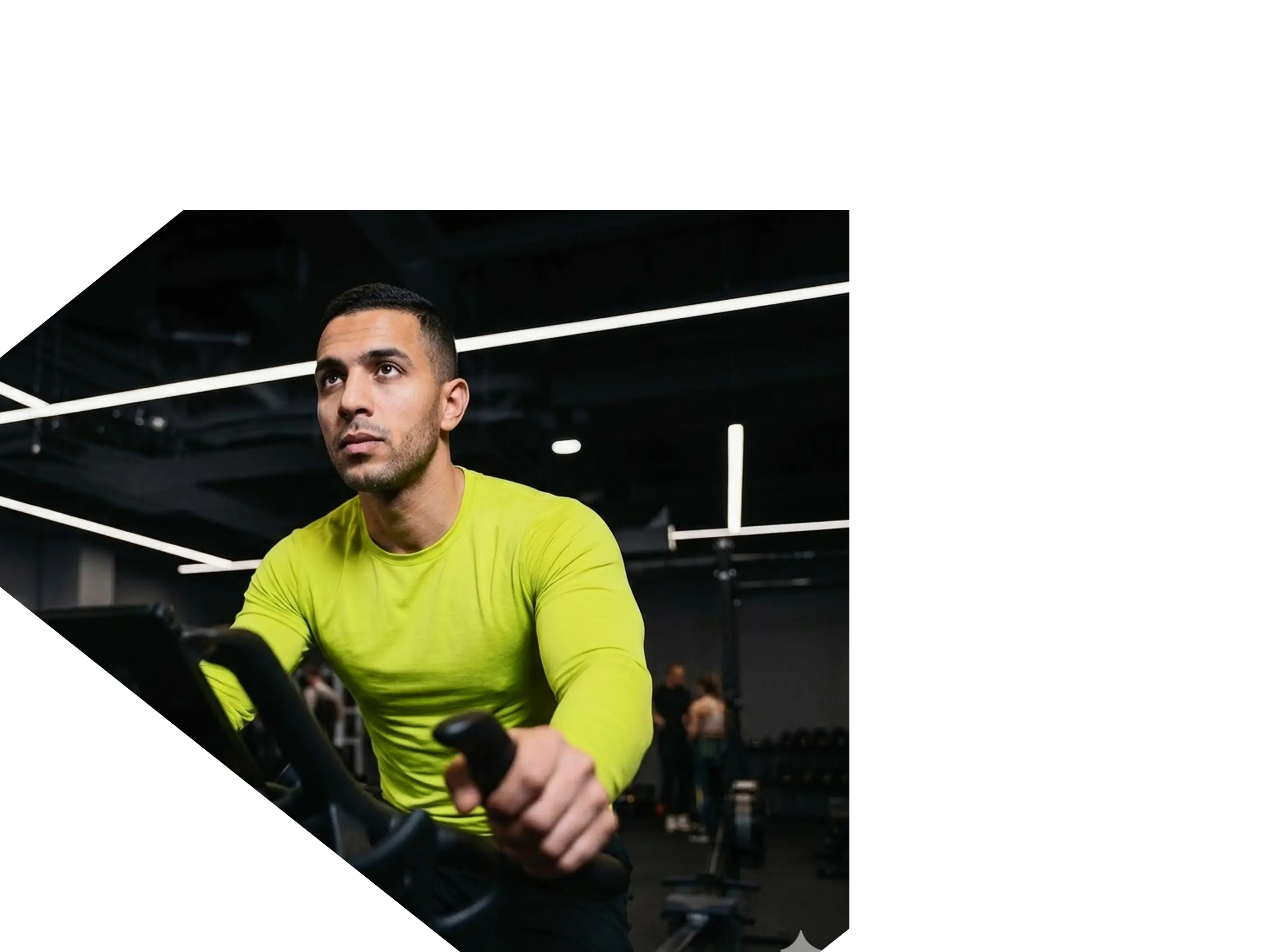 A man on an exercise bike