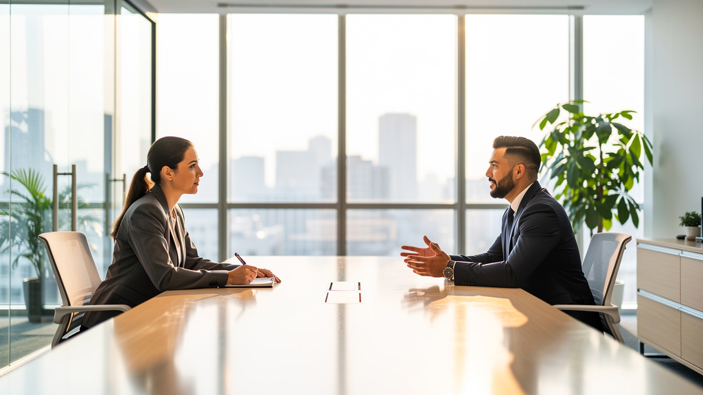 Professional interview for BIM talent acquisition in modern office