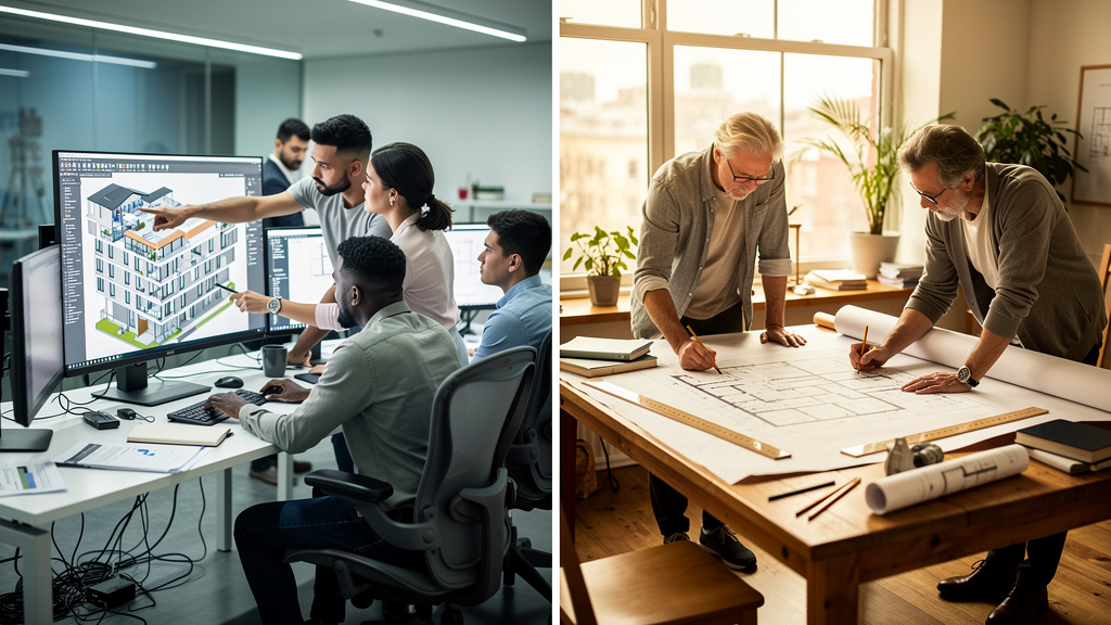 Engineering and architecture teams working in different environments