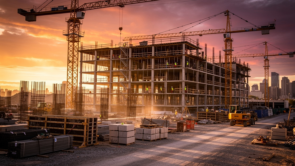 Active construction site showing infrastructure development boom