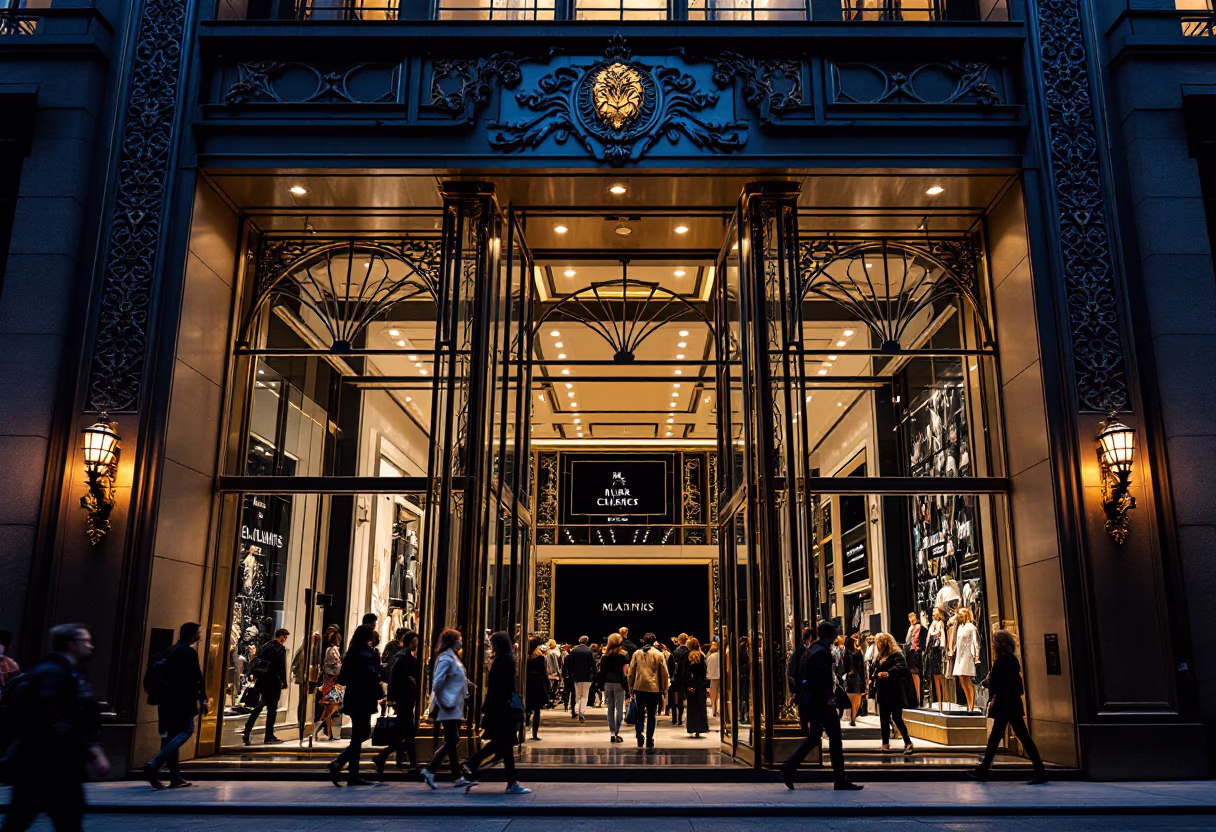 image of bustling department store entryway
