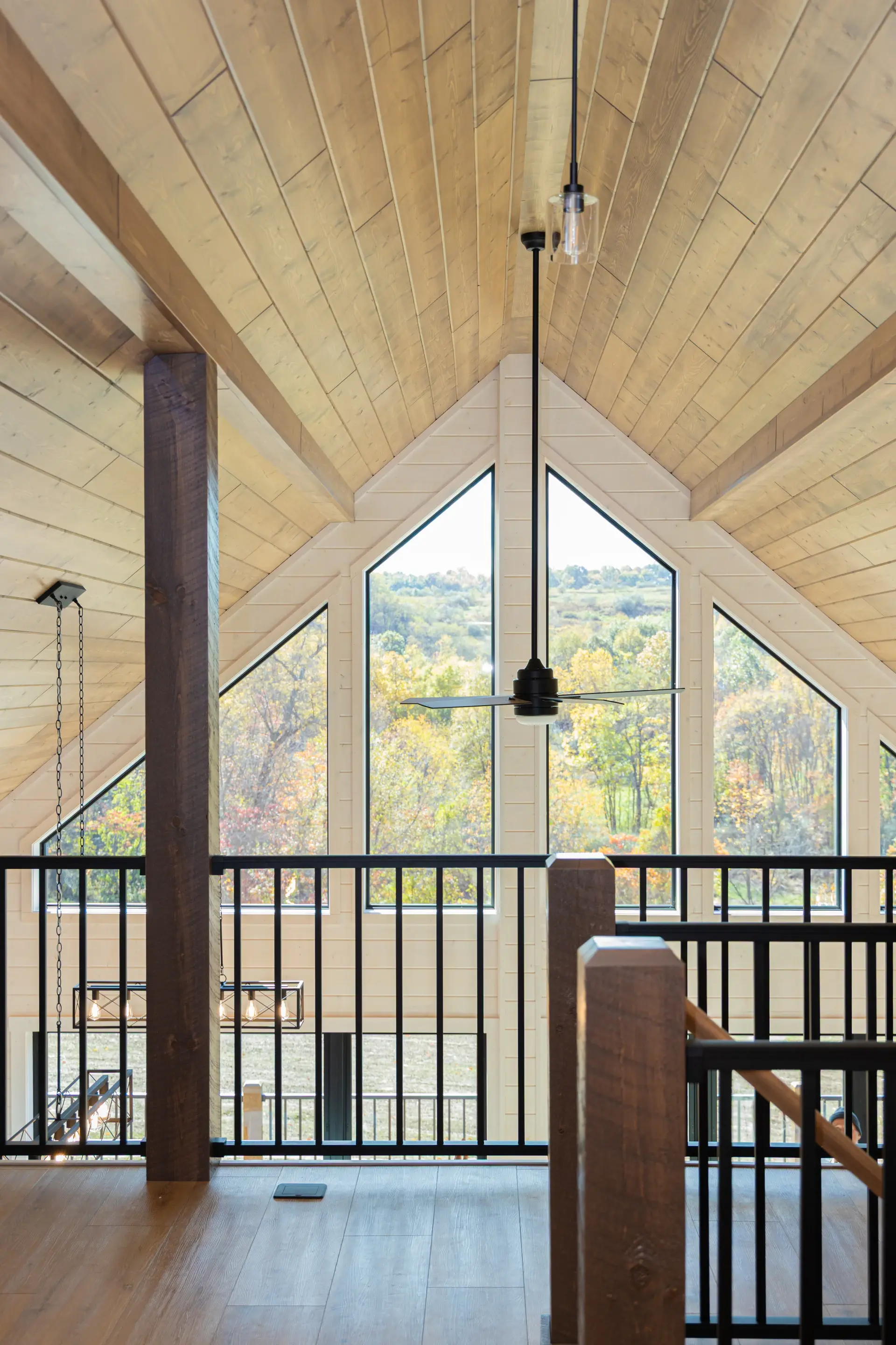 glacier modular home windows in loft