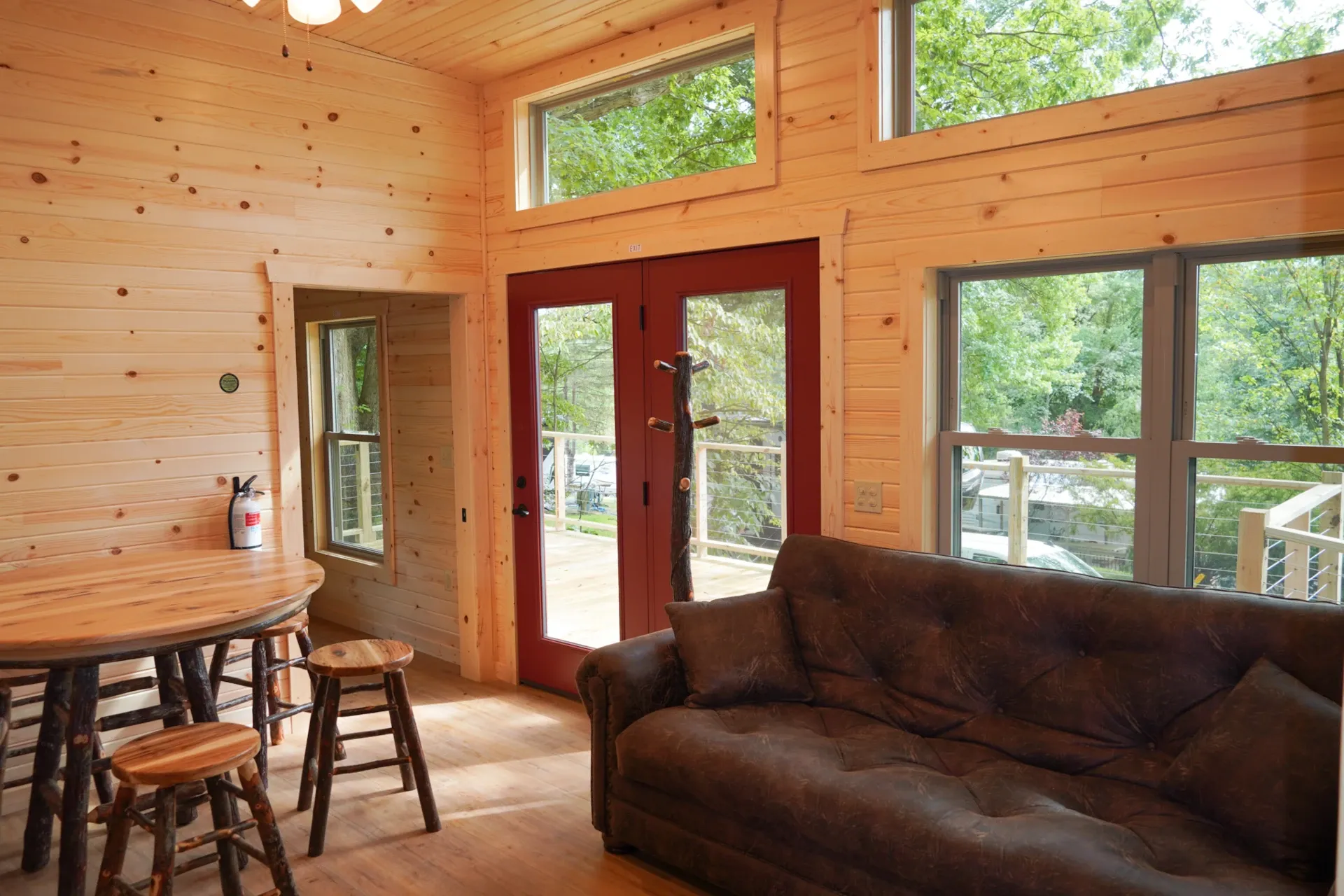 the aspen tiny home front door inside
