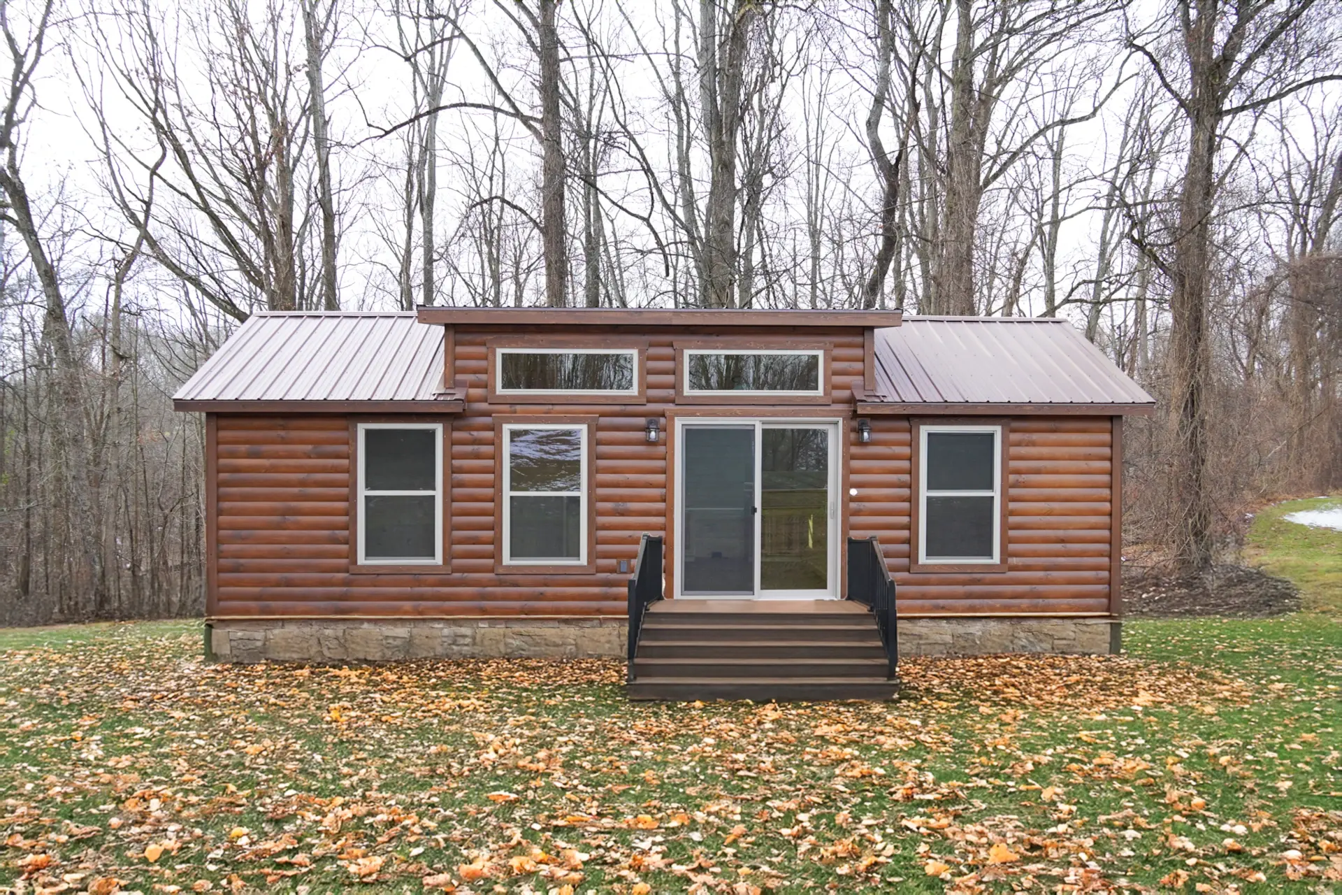 the aspen tiny home front in fall