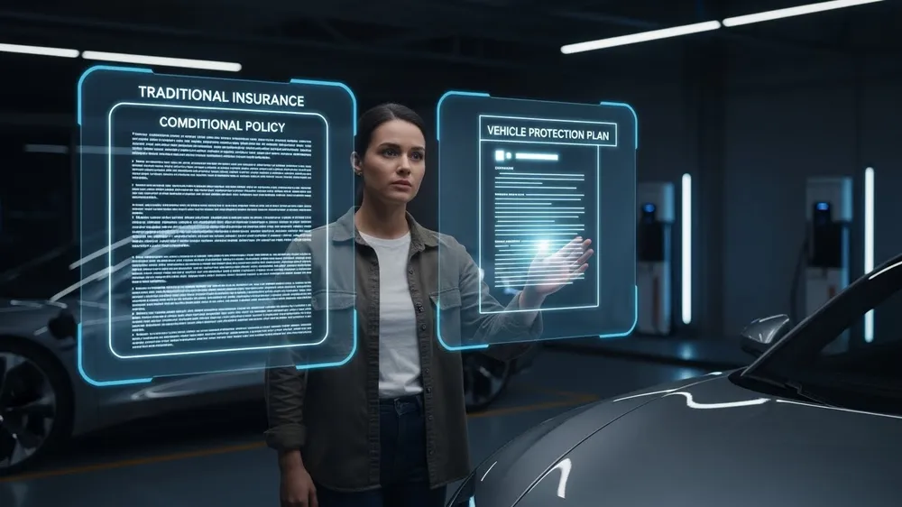 Comparação digital entre seguro tradicional e proteção veicular