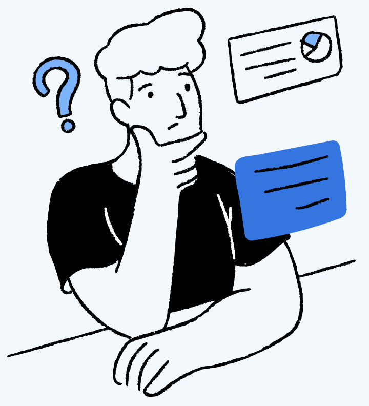 Illustration: a designer questioning a generic third-party consent banner