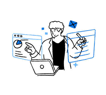 Illustration: one dashboard managing consent across several client sites