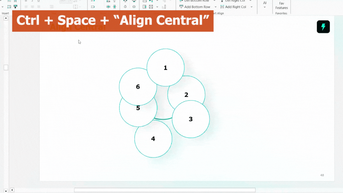 Centrally align elements in PowerPoint