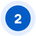 White number 2 centered inside a blue circle with a light blue outer ring.