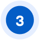 Blue circle with white number 3 in the center surrounded by a light gray border.