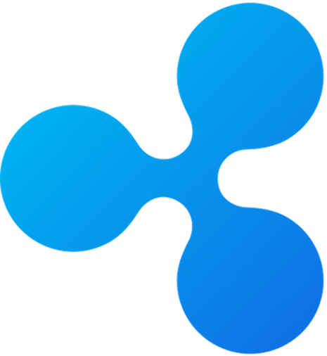 Blue abstract shape with three rounded lobes connected at a central point on a transparent background.