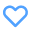 Blue heart-shaped icon with a small arrow pointing down inside.