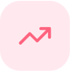 Pink rounded square icon with a white upward trending arrow graph.
