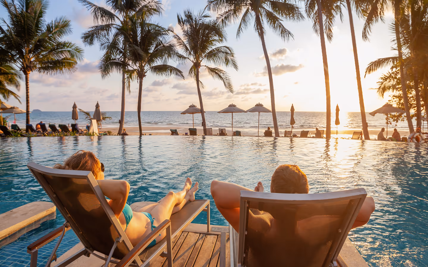 couple at beach resort