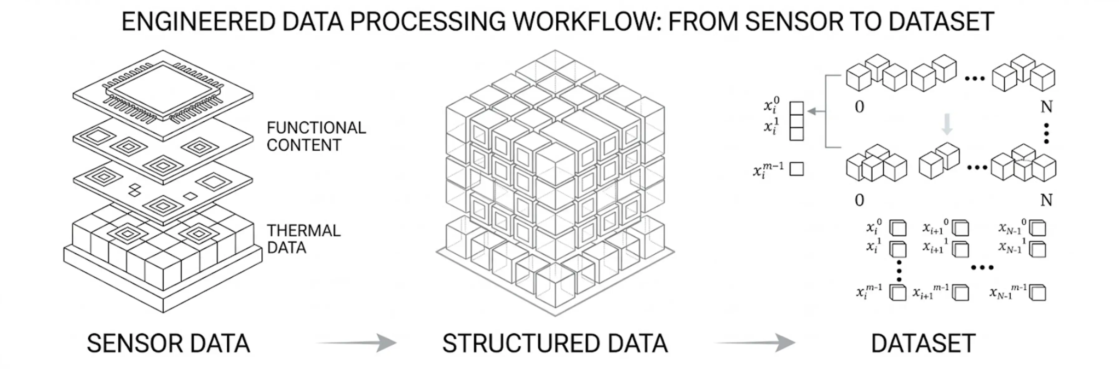 Engineered Data Processing Workflow Graphic